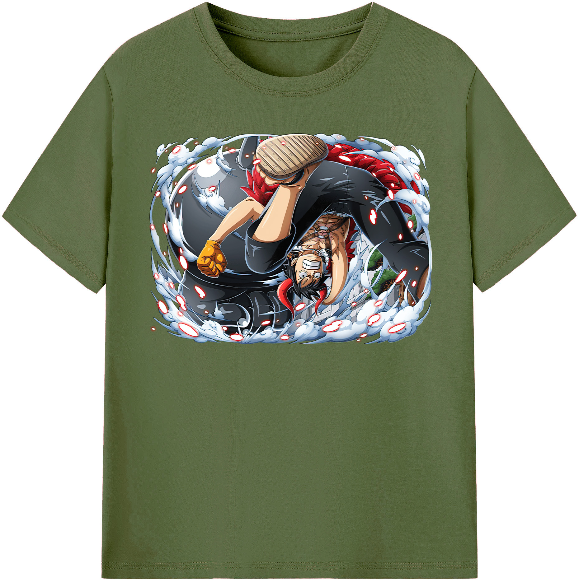 ワンピース モンキー・D・ルフィ ONE PIECE Monkey D. Luffy 綿100％半袖Tシャツ（フロントプリント）